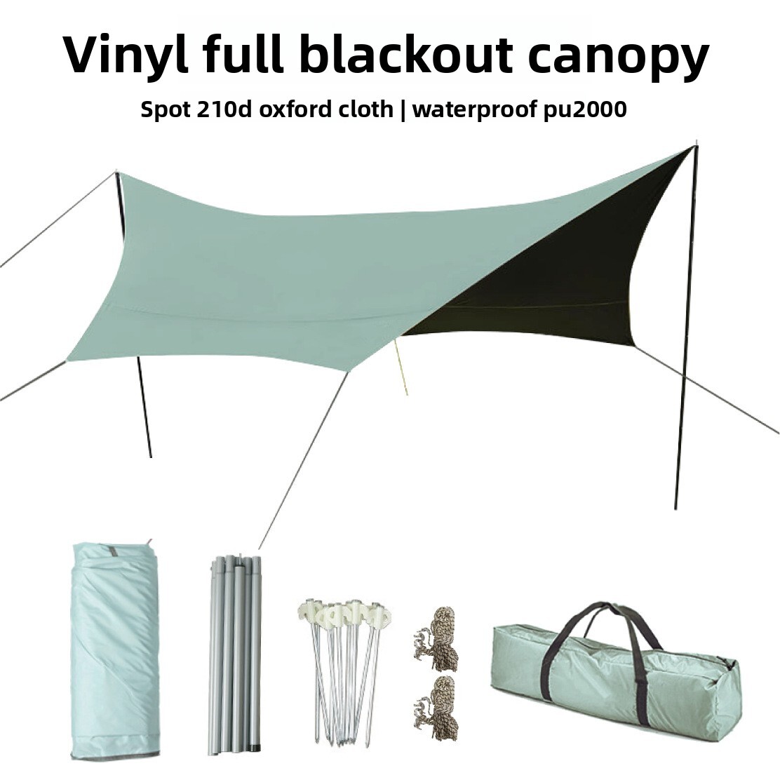 Extra Large Outdoor Canopy Tent Sunshade Camping Picnic Black Coating Windproof Ultra-light Portable Gear Equipment