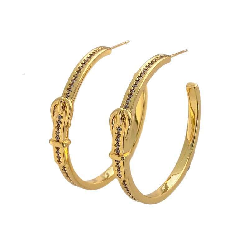 Luxury C-Hoop Earrings - 18K Gold/Rhodium Plated Oversized Geometric Ear Cuffs for Women (2025 Summer Trend)