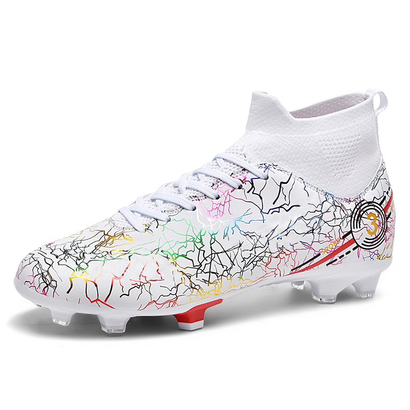 302 Outdoor high top football shoes for men and women, broken nails for students, adult training, artificial turf, FG long nail sports shoes for child