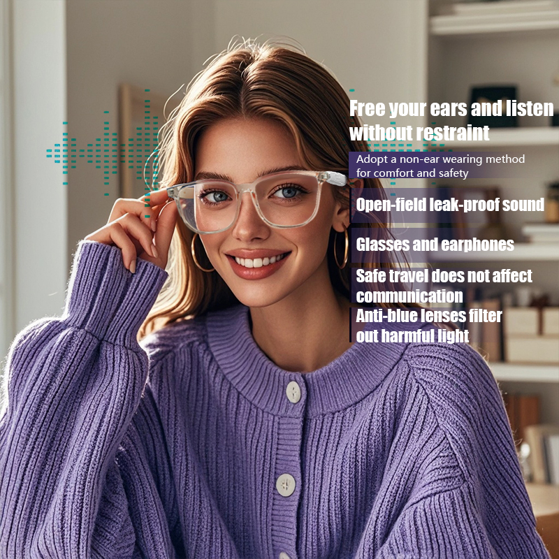 LIGE AI smart glasses anti-blue light sunglasses wireless call glasses outdoor glasses music control speakerunisex style waterproof