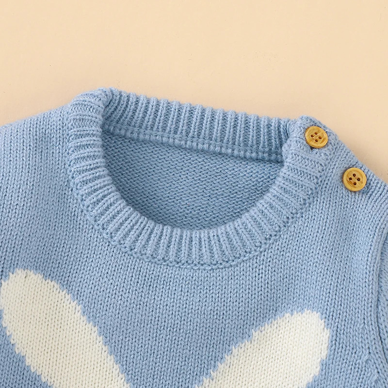 Cute Rabbit Knitted Baby Rompers Clothes Spring Autumn Crew Neck Long Sleeves born Boys Girls Easter Jumpsuits Outfits 0-18m 250709