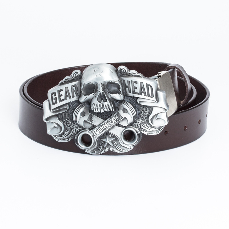 Connecting leather smooth buckle leather belt link iron splint buckle whole cowhide belt accessories punk rock bondage pants belt