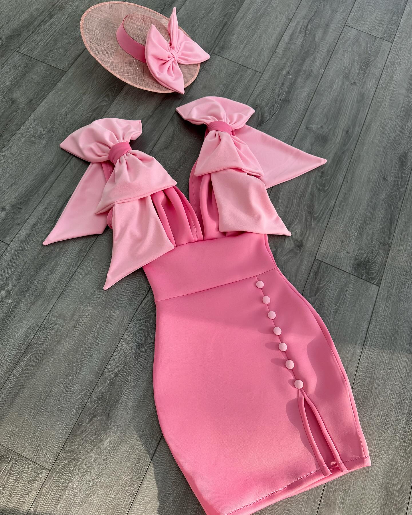 Little Black Bodycon Party Dresses Sheath Bowknot Straps Mini Short Cocktail Gowns Mother Dress With Buttons Bc19956 B0313