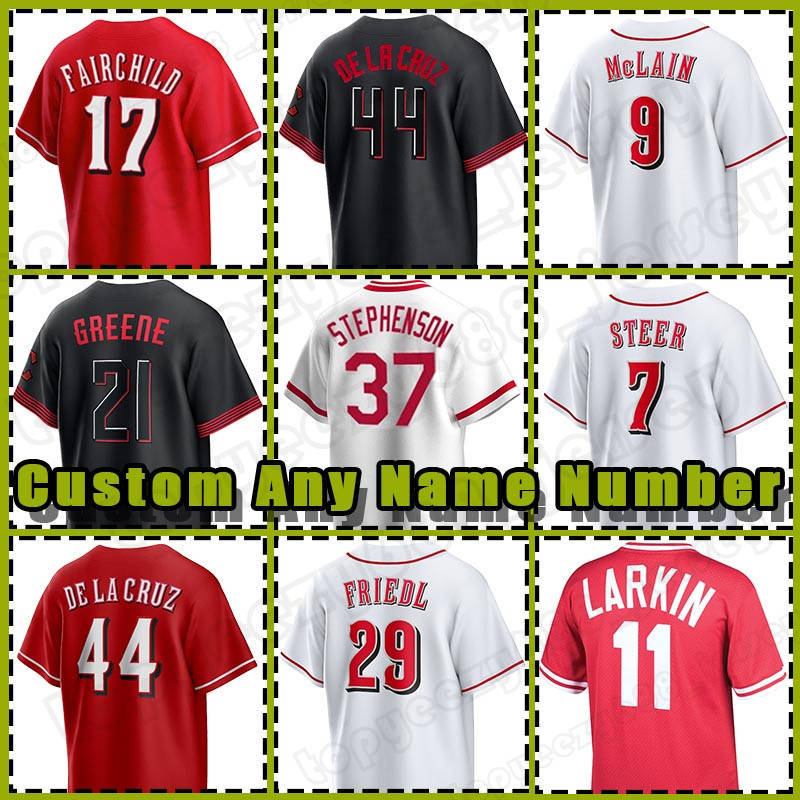 7 Spencer Steer 29 TJ Friedl Baseball Jerseys Elly De La Cruz Hunter Greene Reds Tyler Stephenson Matt McLain Taylor Rogers Pete Rose Alexis Diaz Brent Suter Ashcraft
