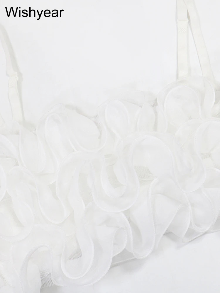 White Ruffled Edge Camisole Vest and Irregular Slim Skirts Elegant Womens Twopiece Dress Set Birthday Evening Prom Outfits 250709