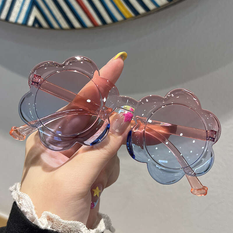 New One Piece Colorful Children s Round Frame Kids Glasses Sun Protection Baby Suower Sunglasses Z260305