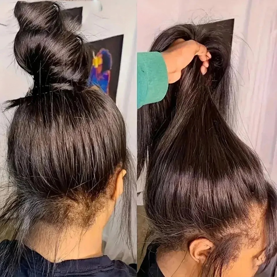 250 Density Real HD 360 Full Lace Invisible Strap Snug Fit Wig Wear And Go Glueless Straight Frontal Wig 30 Inch Lace Front Wig Synthetic Wig ede