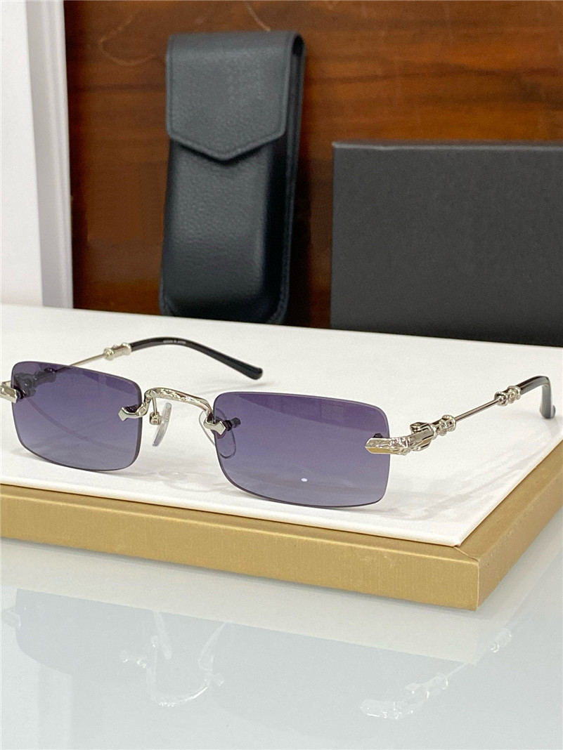 New fashion design small square sunglasses PILLIS II classic shape rimless frame thin metal temples retro simple style outdoor uv400 protection glasses