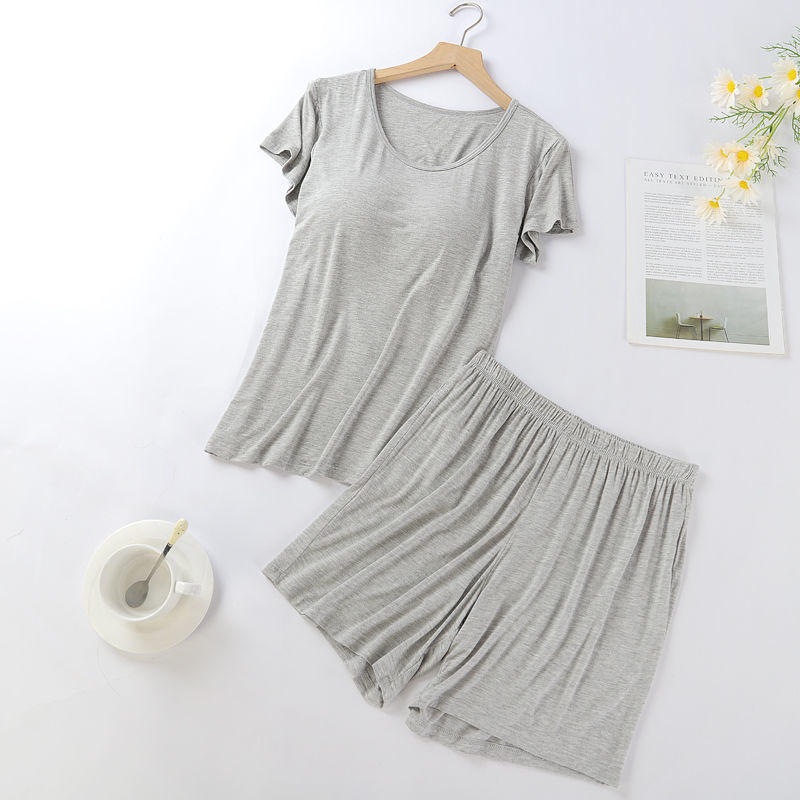 B963-Summer modal cotton printed nightdress simple sexy sweet slim pajamas home clothes for women