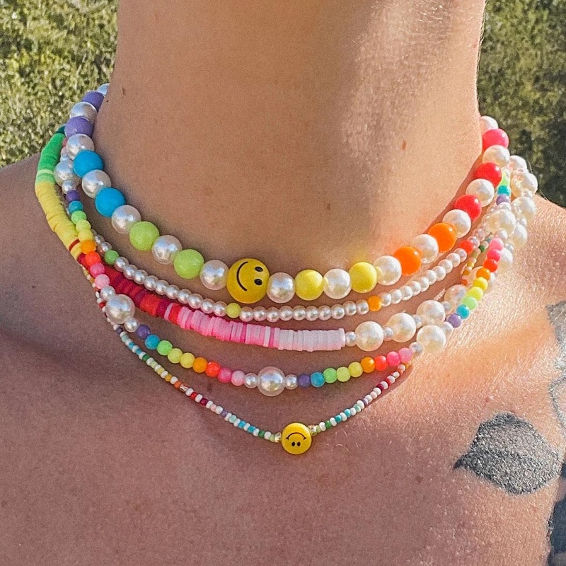 Y2K Flowers Charms Collana Per Girocollo Perle Per Donne Boho Colorate Colorate…