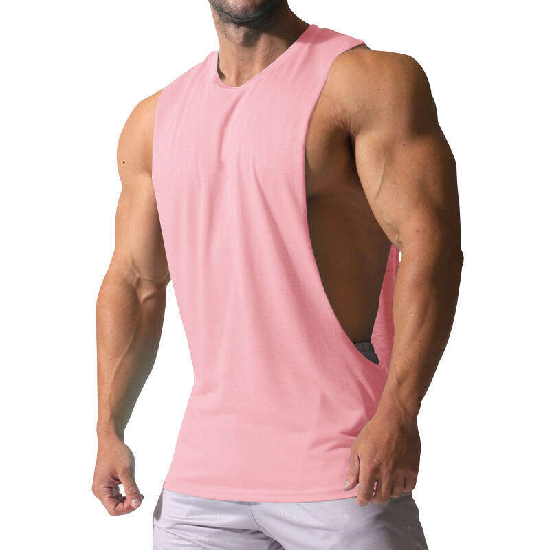 Sleeveless Vest Loose Fit Sports Casual Trendy Solid Color Men's Tank Top Summer B5