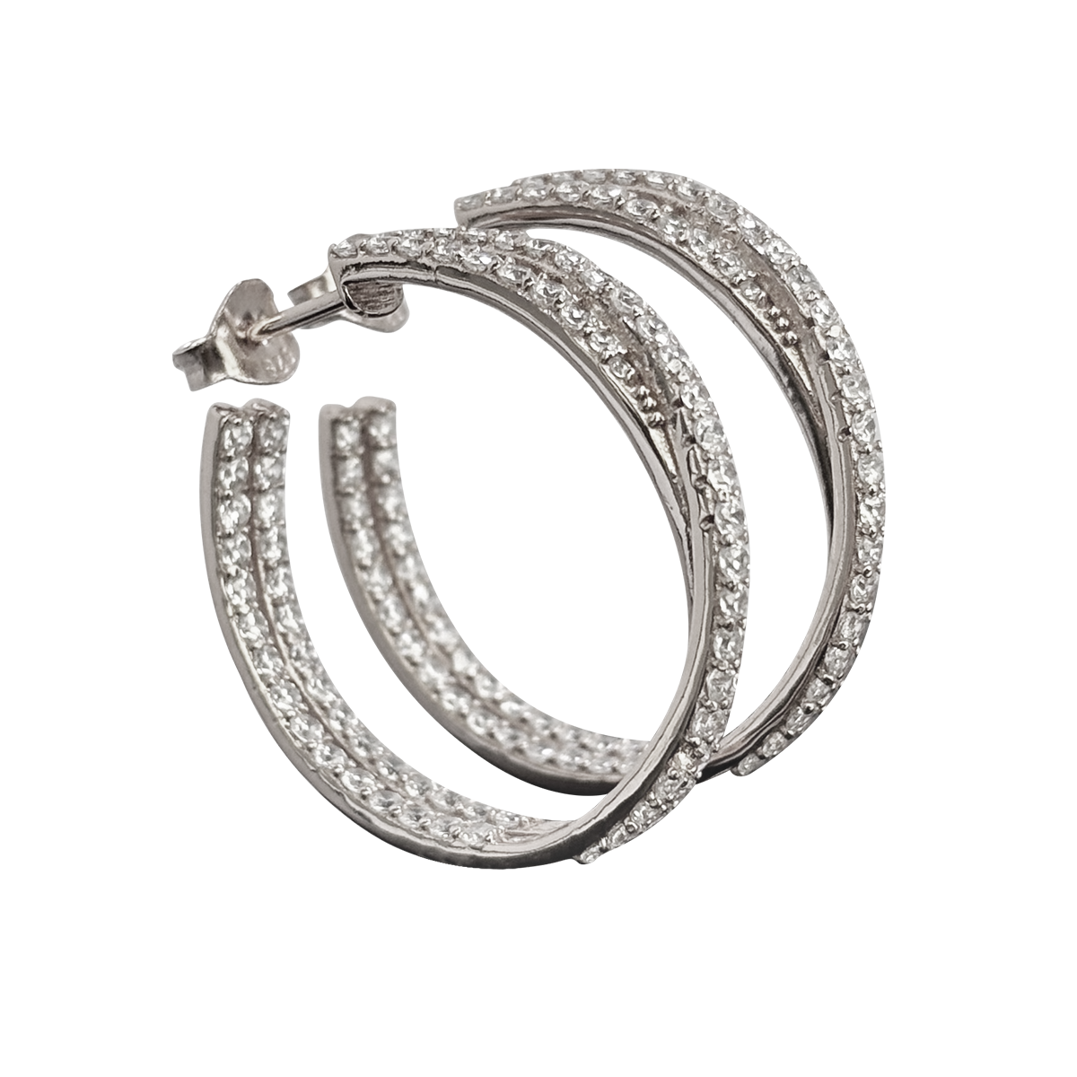 Round retro twisted diamond hoop earrings; small circle earrings; 925 silver material; party jewelry