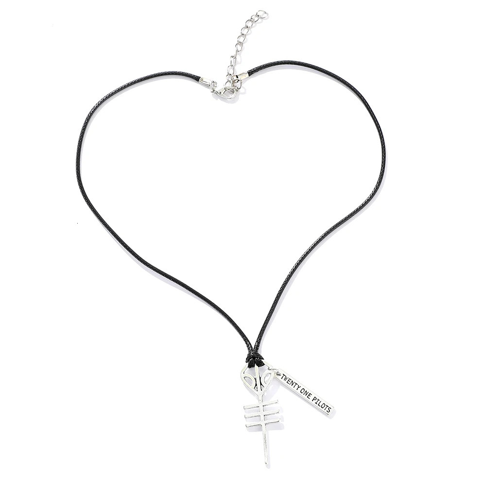 Twenty One Rock Band Necklaces Pendants Cord BFF Friends Skeleton Necklace Punk Men Women Music Hip Hop Jewelry y250704