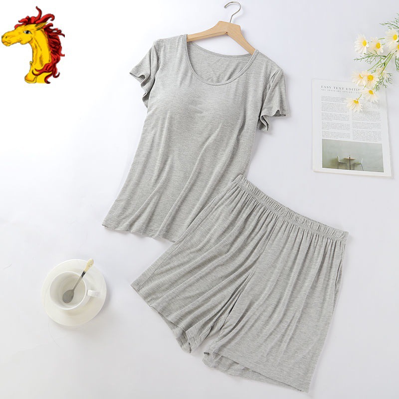 B963-Summer modal cotton printed nightdress simple sexy sweet slim pajamas home clothes for women