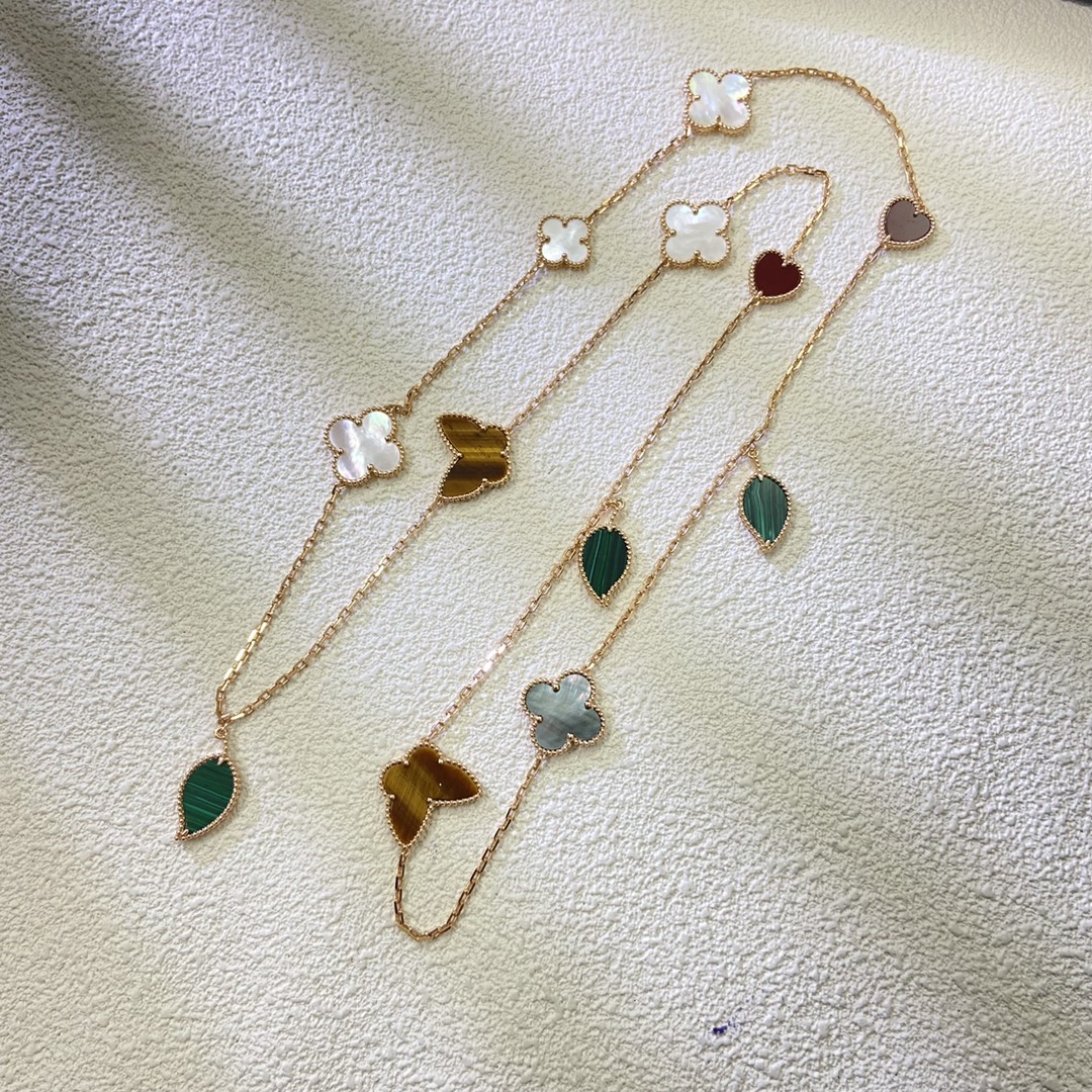 ADITA four leaf clover necklace Made of natural shells and natural agate Gold Plated 18K designer for woman diamond European size fashion with box 046