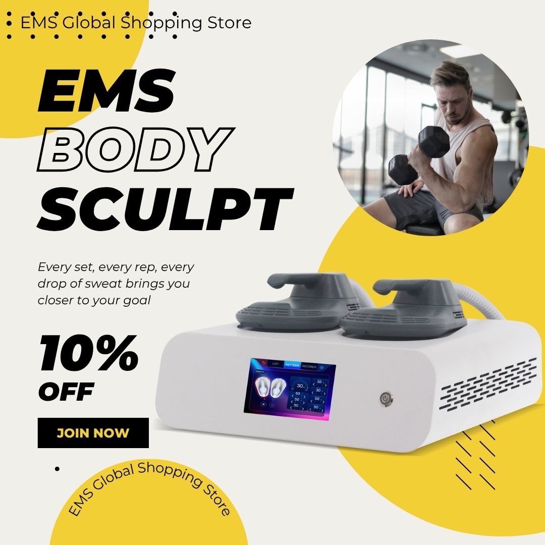 Myoslim Body Muscle Stimulator Machine HI-EMT Body Sculpting Professional Slimming Equipment Suitable for Home use Body Shaping Tone Buttocks and Redu