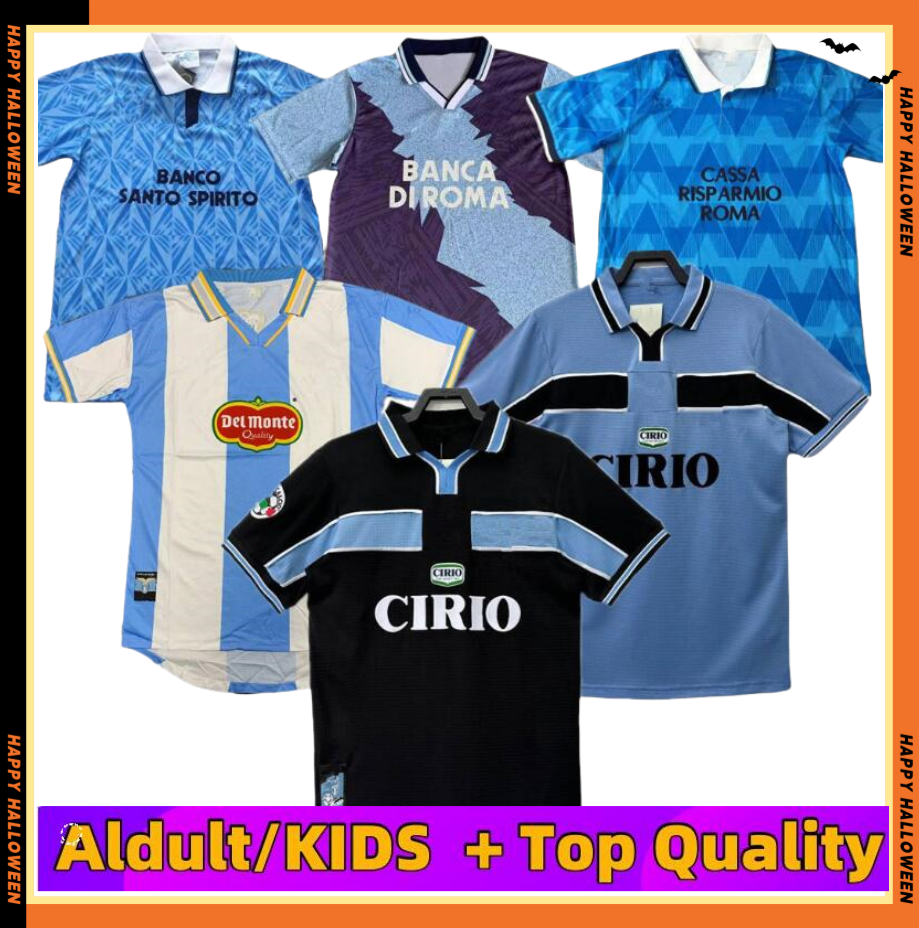 98 99 00 Retro Lazio Vintage Soccer Jersey Mihajlovic Nedved Nesta Simeone Salas Retro Football Shirts Veron Gascoigne 91 92 Klose 14 15 Kit classique Long sleeve set