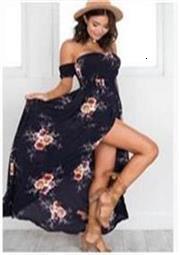 Chest wrapped print dress beach holiday dress 210428