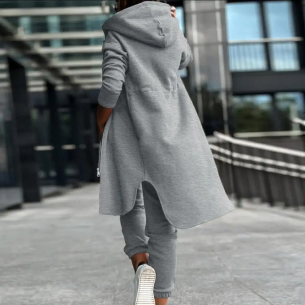 Pants Set Women Tracksuit Zipper Hooded Coat Two Piece Hoodies Pant Sets Elastic Waist Trousers Straight Autumn Sport 250709