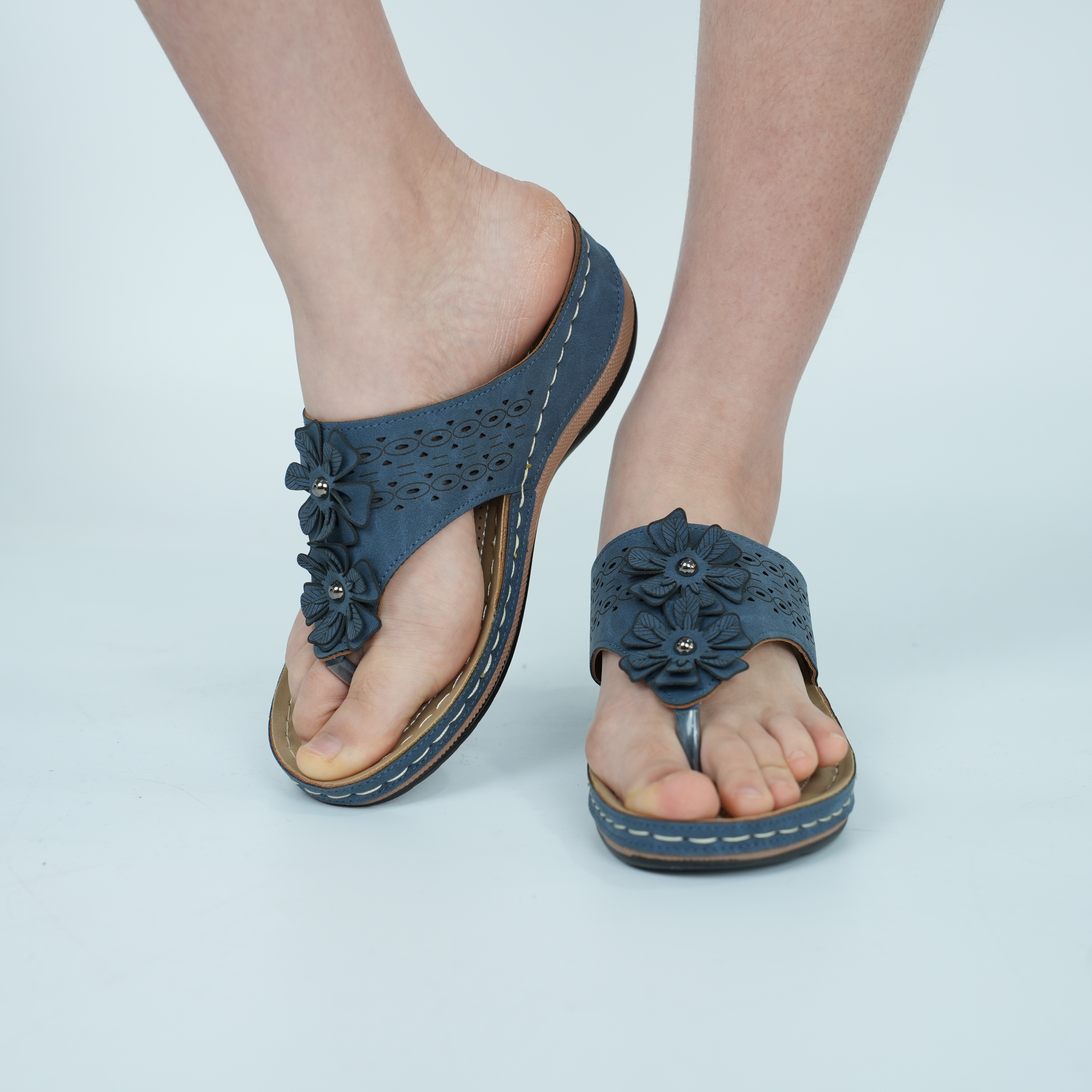 D01- Women's Wedge Sandals: Summer New Women's Waterproof Thick Bottom Flip flops, Comfortable Casual Wear, Women's Wedding Wedge Sanda