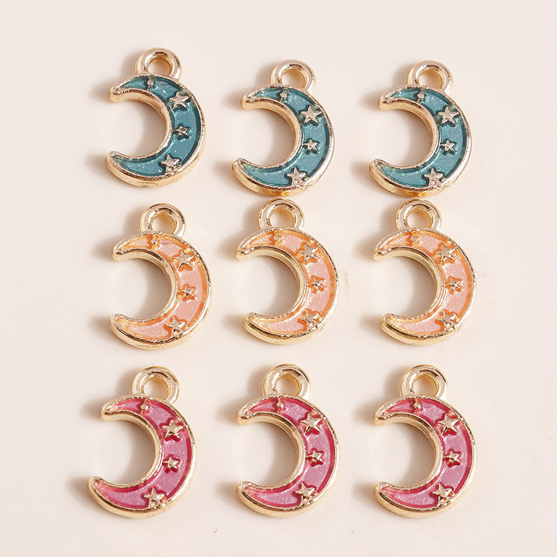 10pcs Mix Enamel Galaxy Saturn Globe Moon Stars Charms Pendants for Necklaces Bracelet Earrings DIY Jewelry Making Accessories