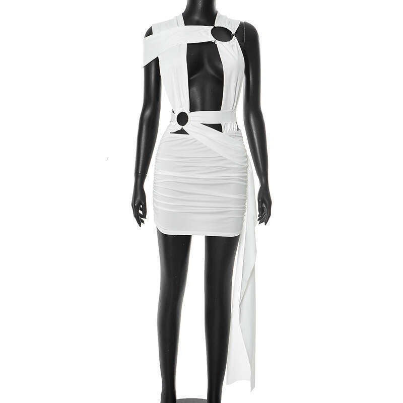 New Women's Sexy Ring Hollow Cross Tie Ribbon Bodycon Dress B5