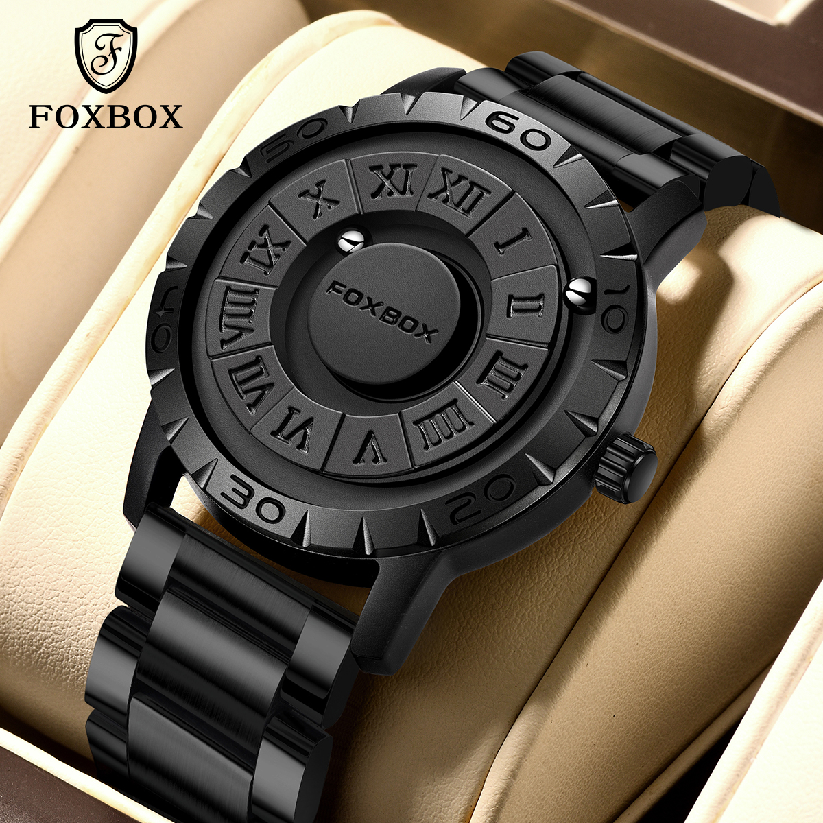 LIGE brand magnetic ball suspension cool men's watch black technology sense creative personalized waterproof fashion watch Local warehouse