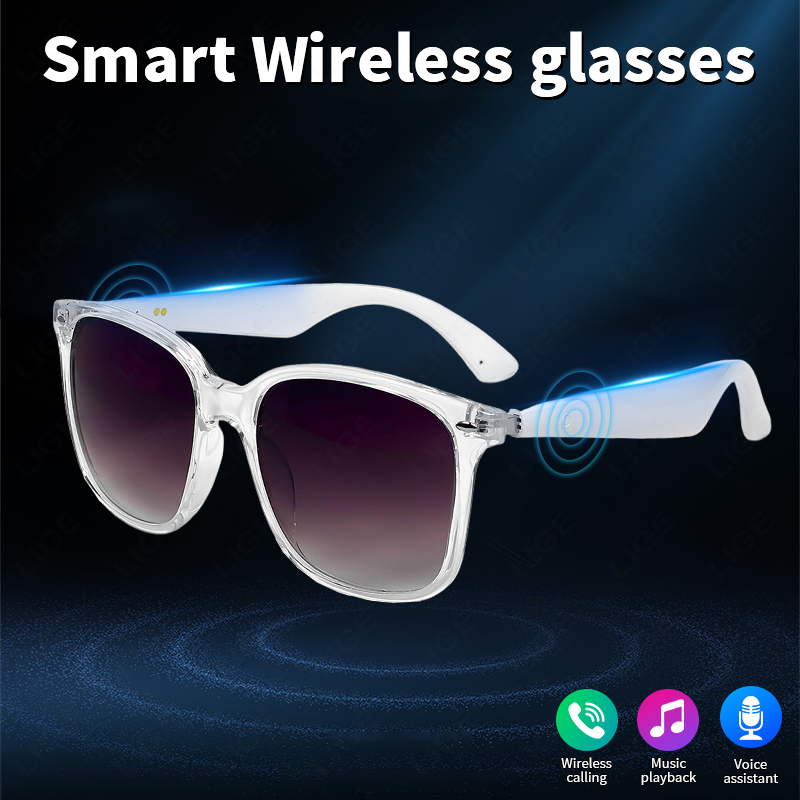 LIGE AI Smart Glasses UV-resistant running baseball sunglasses cycling glasses Wireless call music control Outdoor glasses Waterproofing in life