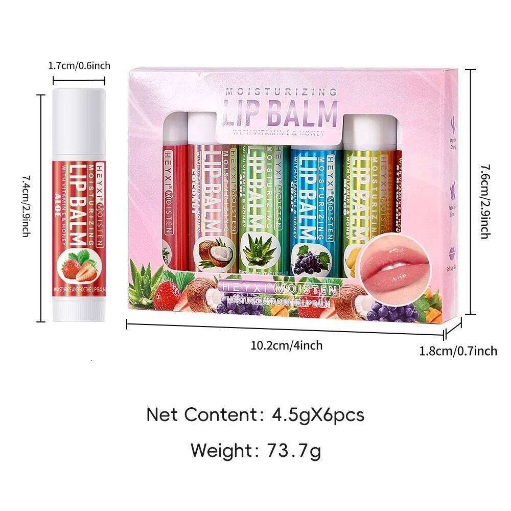Fruit Natural Strawberry Grape Flavor With Vitamin E and Coconut Oil Care Moisturizing Smoothing Lip Balm X250710
