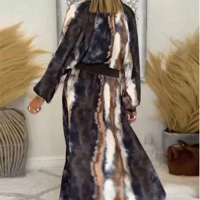 Spring Summer Unique Dress Elegant Flowy Waist Cinched Lightweight Slimming Design Fashionable B5