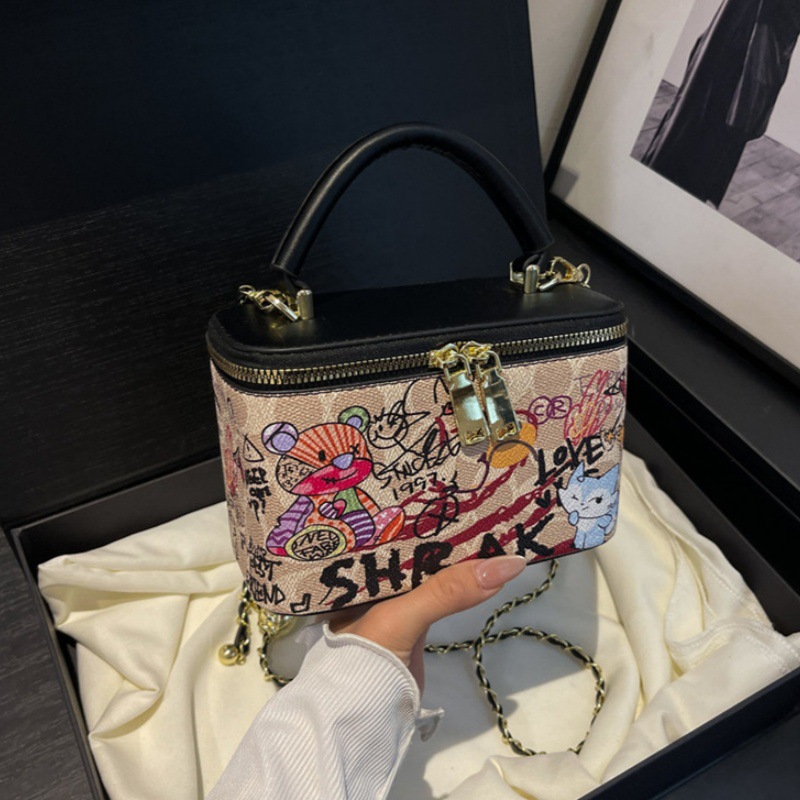 2025 hot new free shipping designer bags for womens pink white brown white Graffiti Box Bag Versatile Fashion Personalized Bag