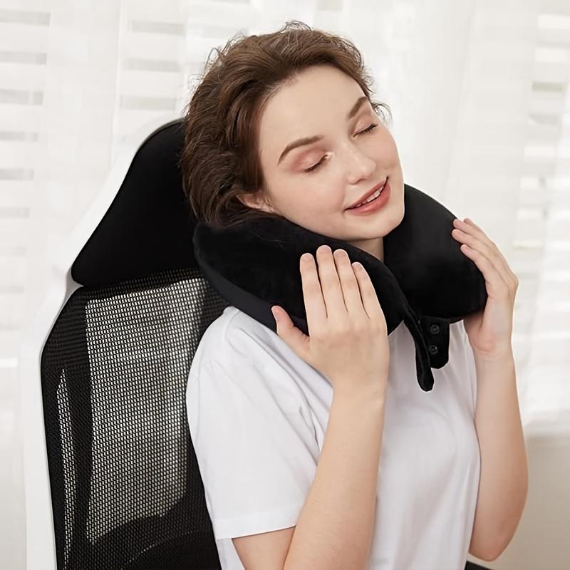 Cervical rod pillow U-Shaped Memory Foam Cervical Pillow for Travel & Office - Velvet Cover with Cotton Core