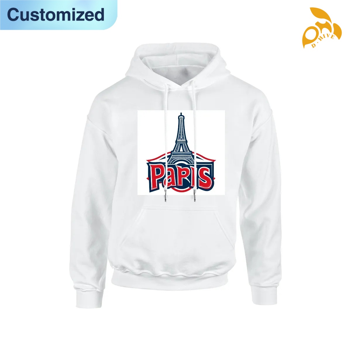 free shipping of customized super fashionable Ladies' polyester cotton hooded pocket sweatshirt is suitable for 260GSM with exquisite patterns fr