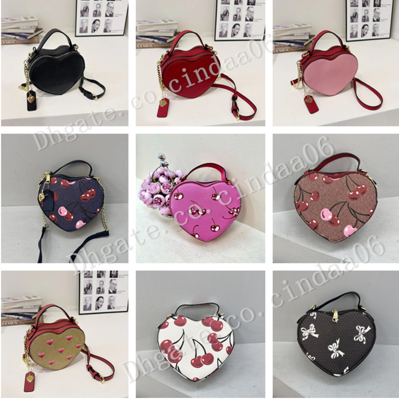 Valentine's Day Birthday Gift Designer Love Bag Women Classic Cherry Shoulder Bags Cute Heart Stripe Crossbody Purse Woman Handbag Wallets