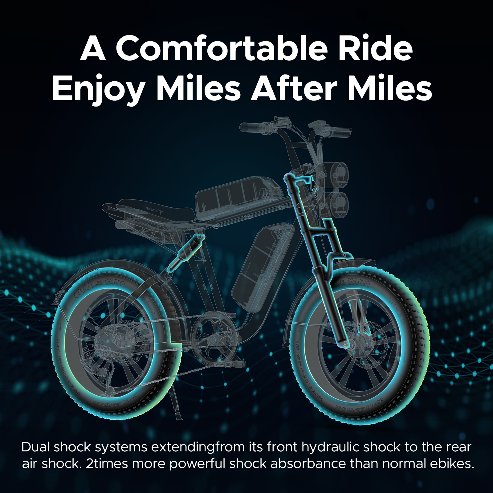 ENGWE M20 20 Inch Electric mountain bike 1000W PEAK 48V/26AH Dual battery E-Bike offroad 4.0 Fat tyre 30Mph Electric bicycle