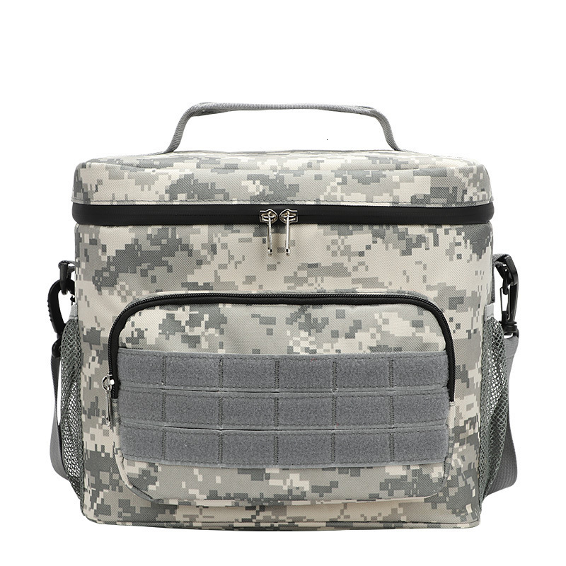 Square outdoor waterproof camouflage insulation bag wear-resistant Oxford cloth portable insulation bag convenient lunch box bag for work 240509