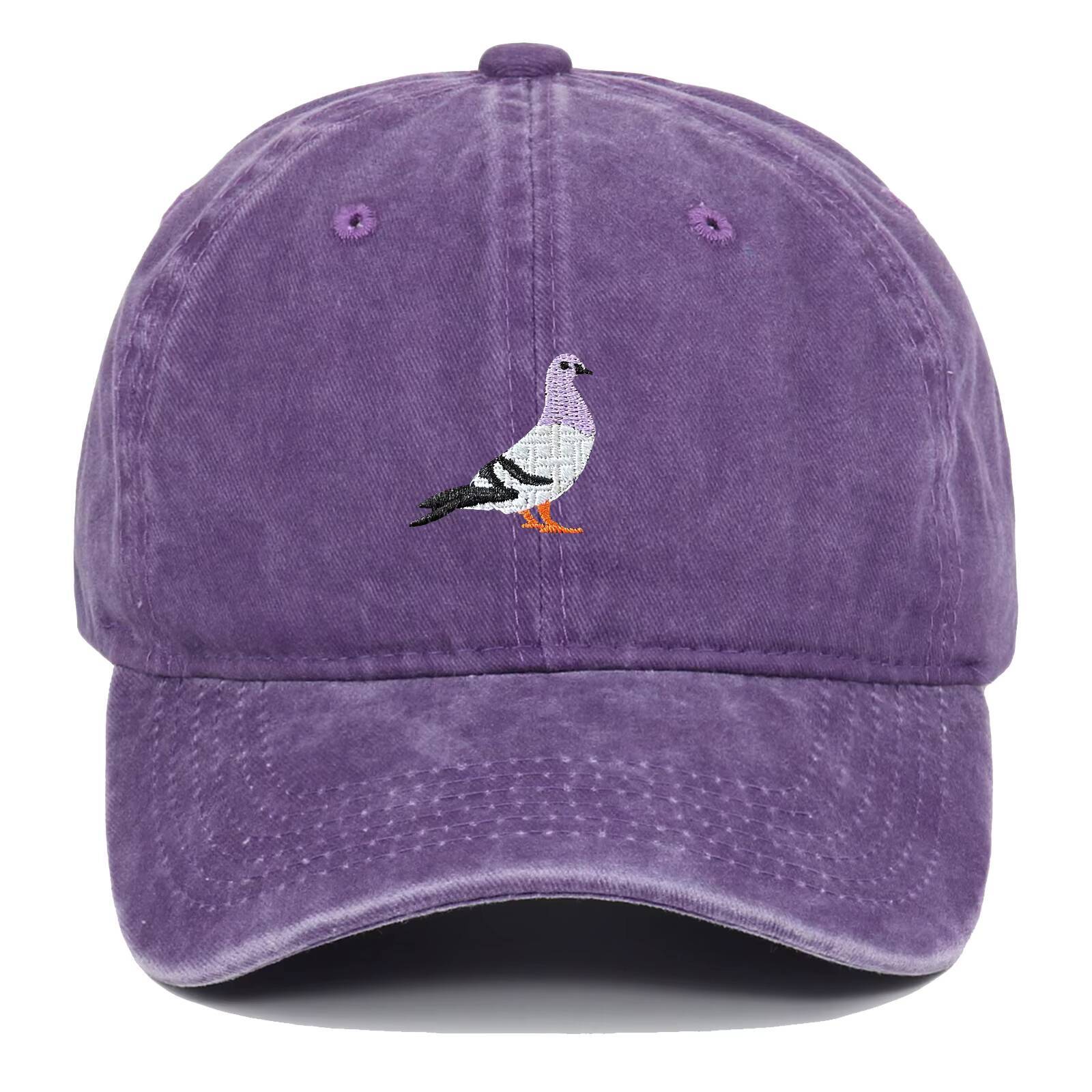 Spring New Pigeon Embroidery, Water Wash, Hat for Men and Women Outdoor Sports, Fishing, Sun Protection Baseb ddmythur