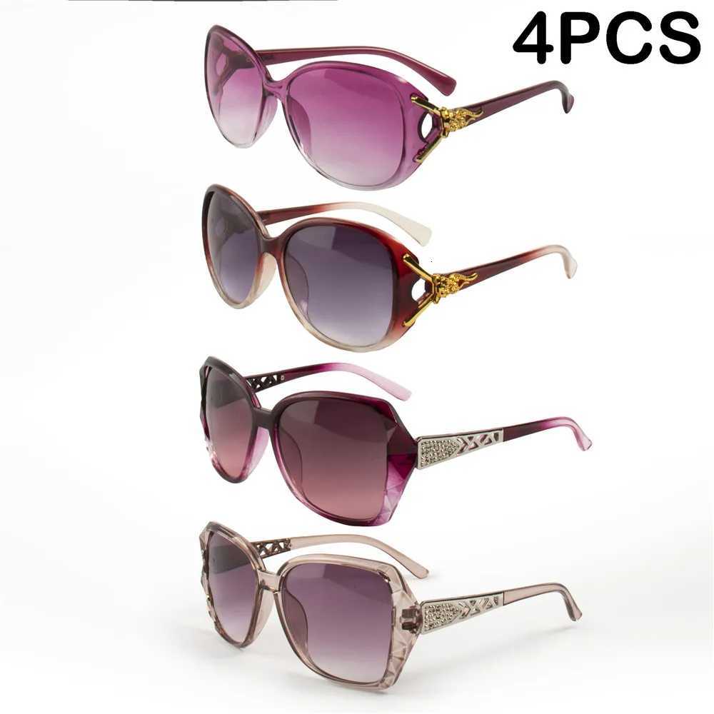 4PCS Fashion Oversized Sunglasses PC Big Fe Gradient Sunglasses Women W250709
