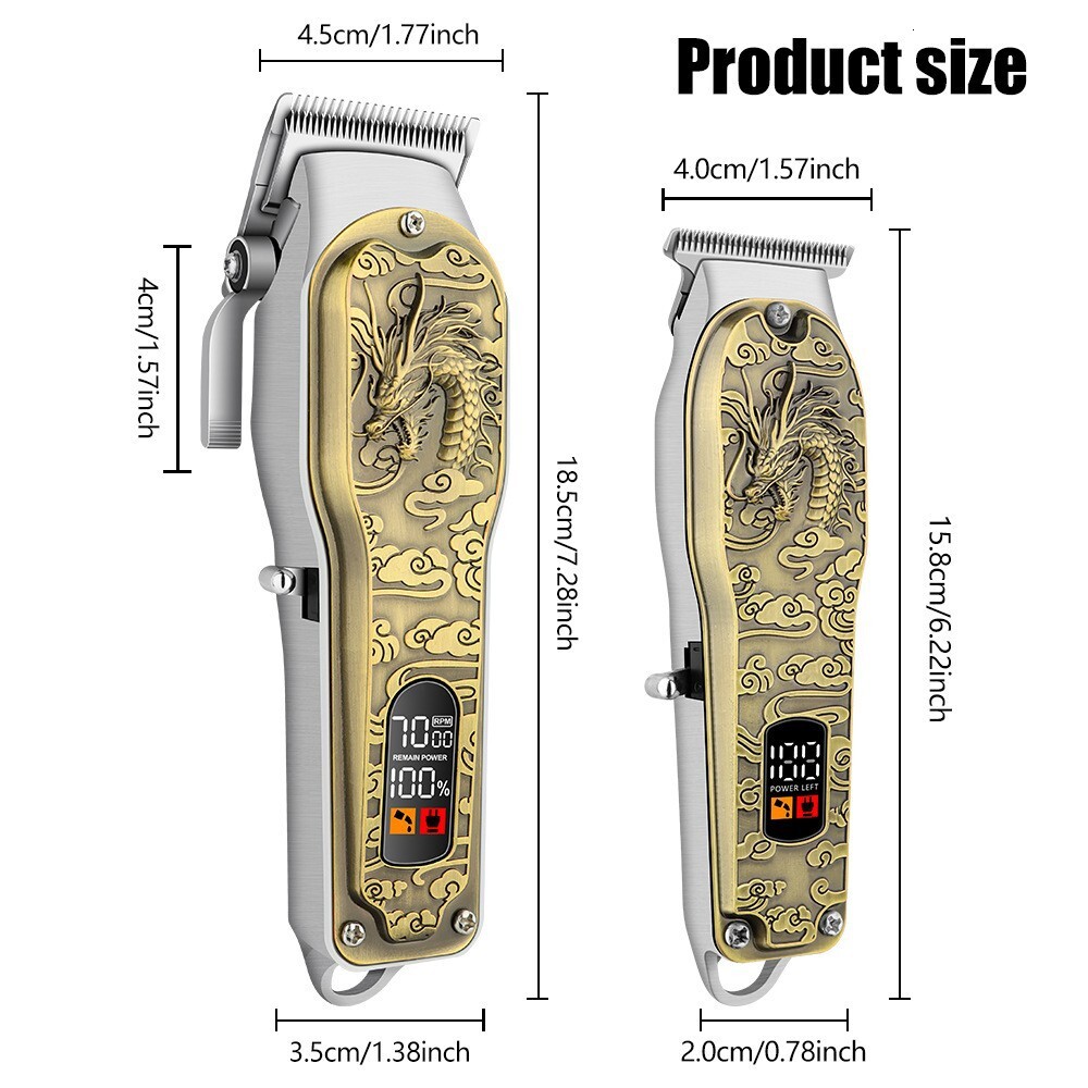 Designer 2025 Professional Hair Salon Retro Faucet Haircut Digital Display Bald Shaver Haircut Machine Relief Set