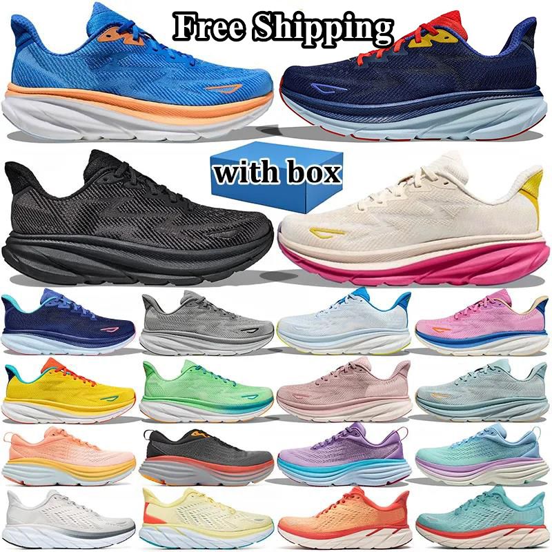 New bondi 9 8 clifton 8 9 kawana for mens womens running shoes high quality designer sneakers triple black white purple hiking shoe breathable outdoor Sport trainer