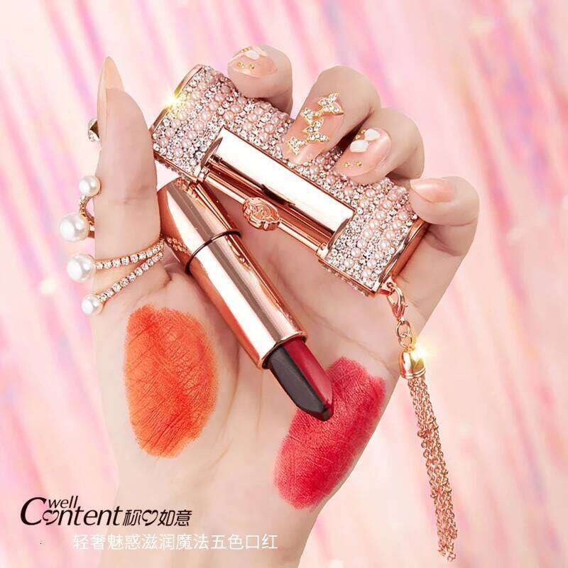 5 In 1 Colors Lipstick Matte Veet Sexy Red Tint Smooth Long Lasting Waterproof Easy to Wear Magic Lip Makeup for Women X250710