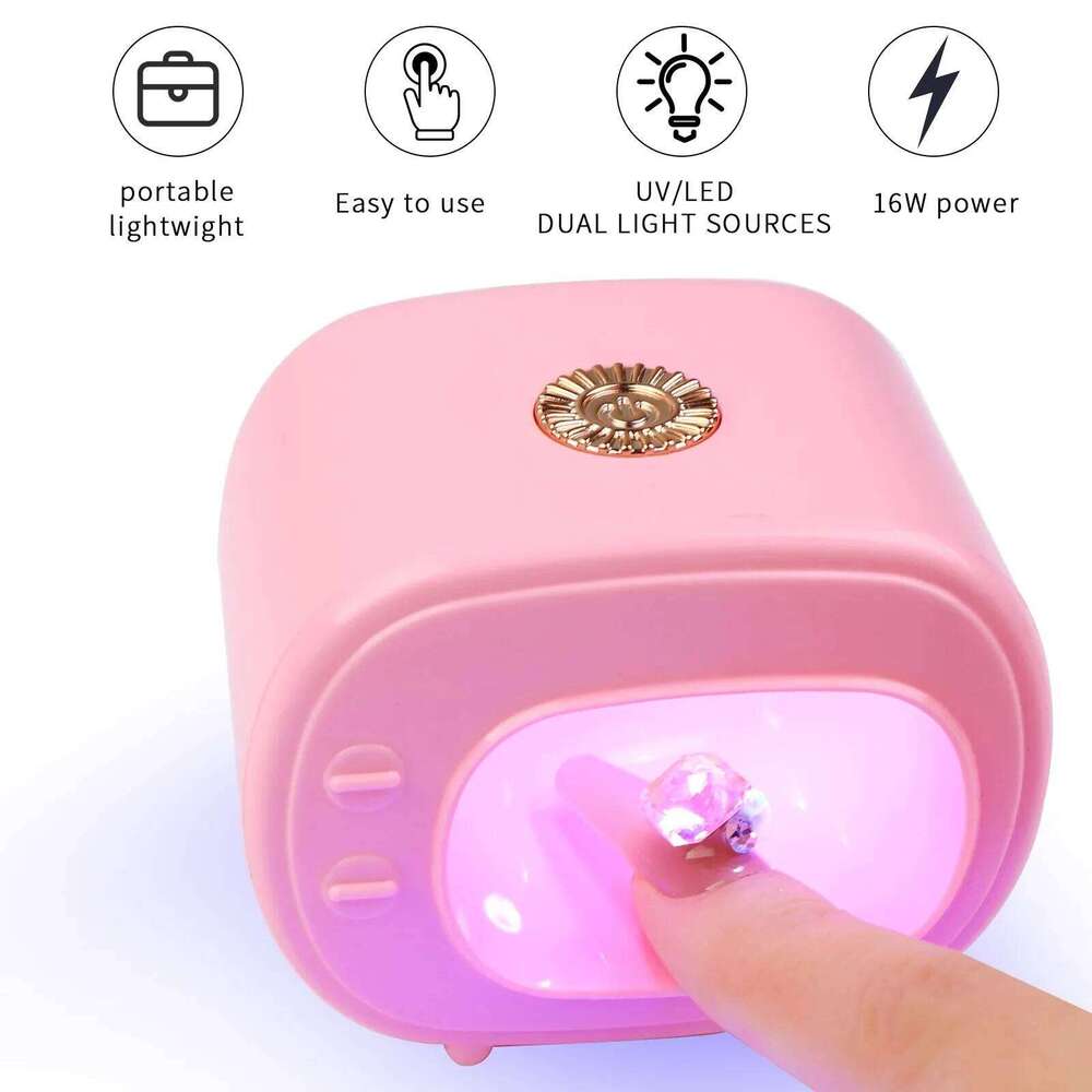 16W USB Mini Tv UV Led Lamp for Nails Accessories And Tools Pink Nail Polish Dryer Portable Manicure Products X250710
