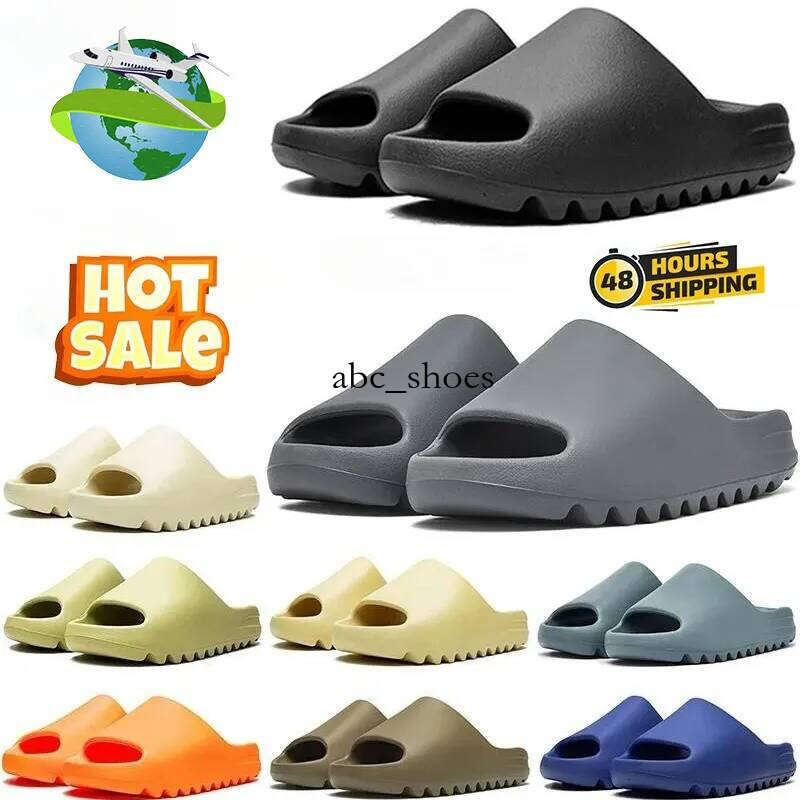 Designer slides for men slippers Flax Pure pair glow green Resin Soot black Core womens sandals mens solid slide classics slipper sandal 36-47