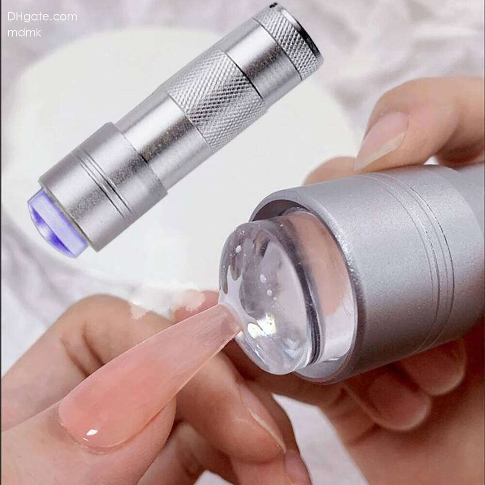 9.5*3CM With Silicone Drying Handheld Nail Art UV Press Light Quick Jelly Stamper Dry Lamp Nails DIY Manicure Tool X250710 X250710