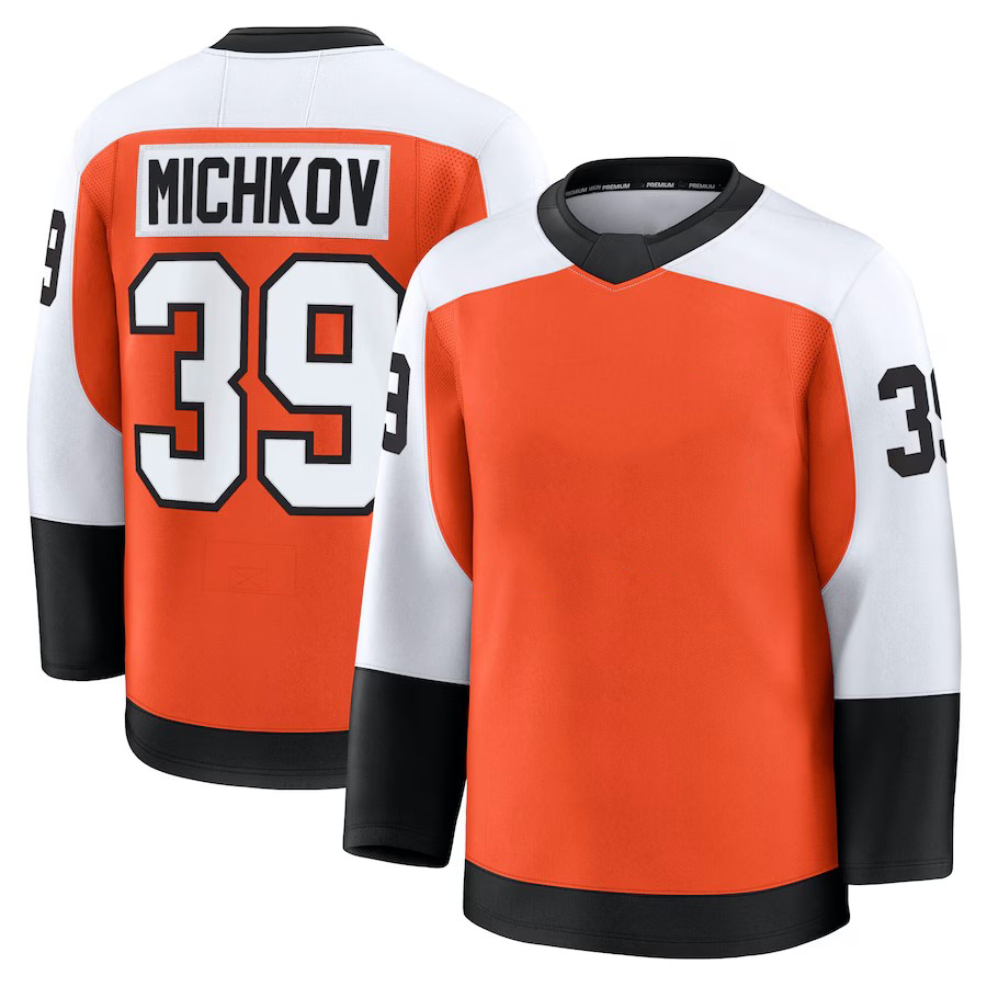 39 Matvei Michkov flyer jersey 46 Trevor Zegras Porter Martone Noah Cates Sean Couturier Travis Konecny Owen Tippett Bobby Clarke Ersson Eric Lindros 