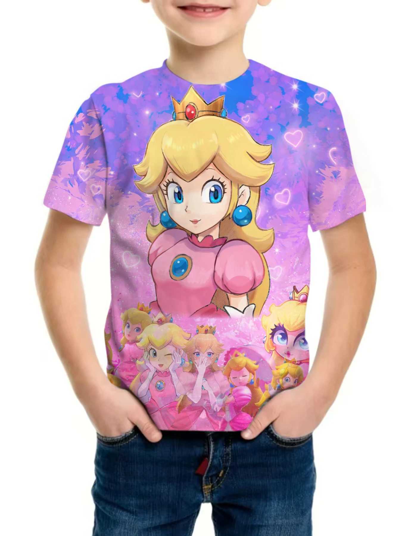 Fashion Super Mario Brothers T-Shirt Childrens Clothing Top Boys Game 3D Printing Anime O Neck z2507098W3I