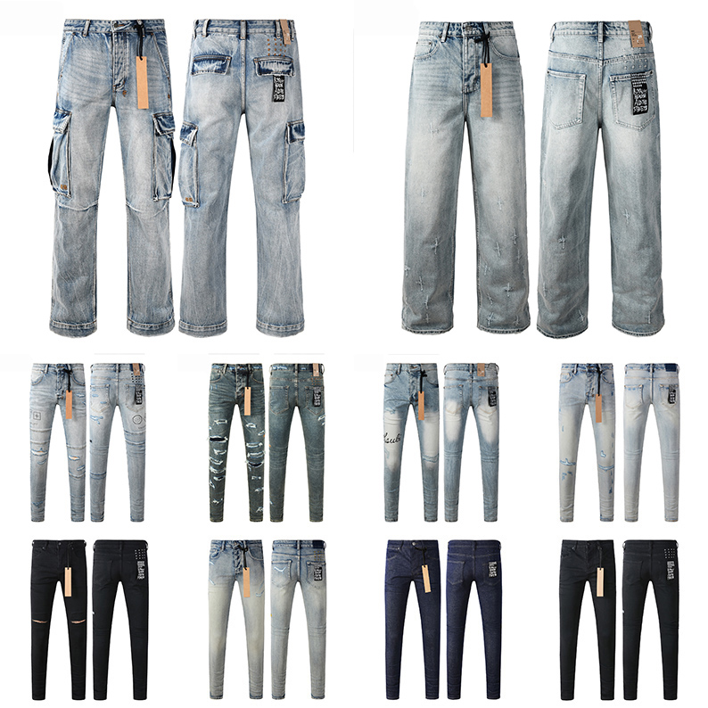 Ksubis Jeans Designer Denim Mens Ripped Motorcycle Trousers Designers Denims Fashion Slim Fit Jeans Men Man Black High-end Quality Rock Hip Hop Pants