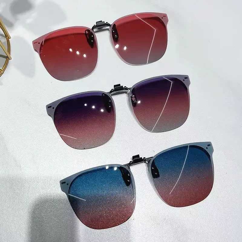 Men Clip On Sunglasses Polarized Flip Up Glasses Gradient Photochromic Anti UV400 Sunglasses Night Vision Goggles W250709