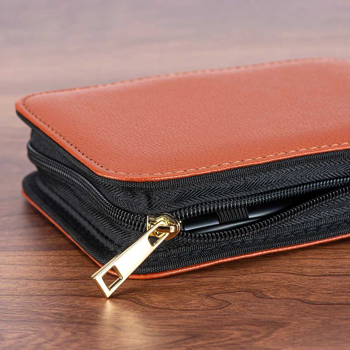 Brown PU Leather Fountain Pen Case Pencil Case 12 Slots Pouch Bag Case for Roller Ball Point Office School y250709
