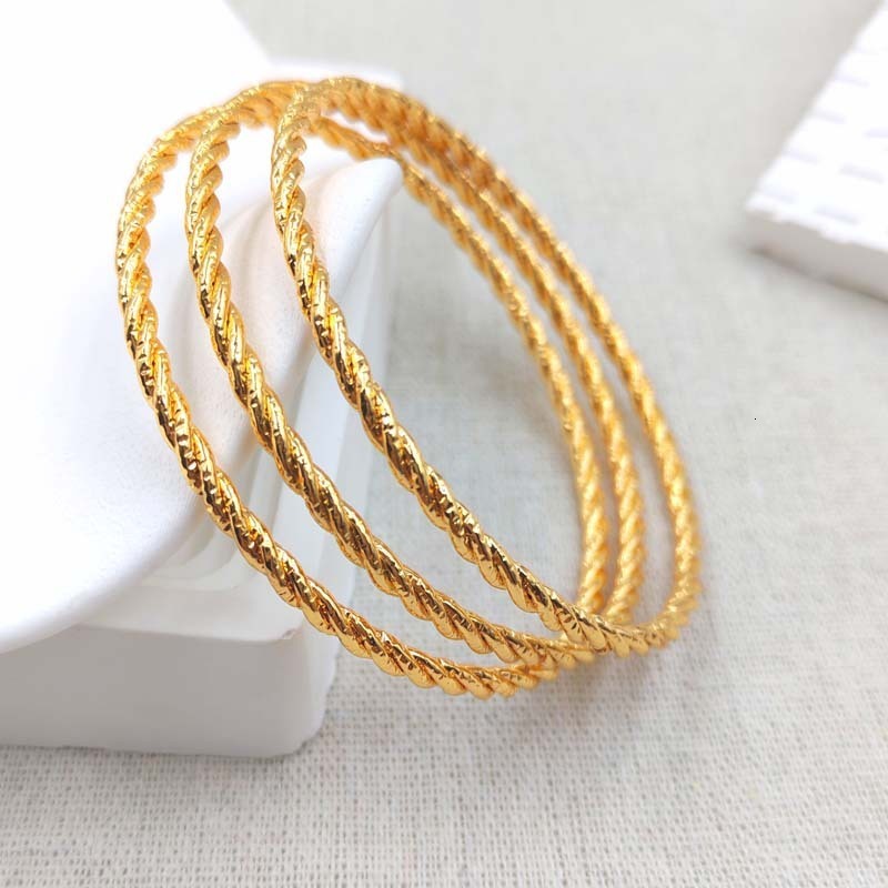 8pcs Fashion Dubai Bangle Jewelry Gold Color Dubai Bracelet for Men/Women Africa Arab Items Wedding Bridal Gifts 250324